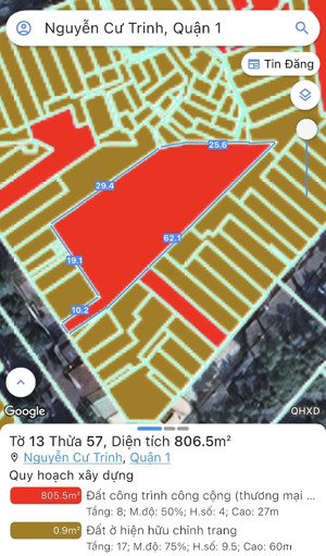 cho thuê 1000m đất mt 172-174 trần hưng đạo + 14 cống quỳnh, tphcm.