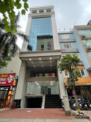 cho thuê tòa building mặt phố khuất duy tiến 9 tầng + 1 hầm, mặt tiền 8m, tòa xây mới 100%