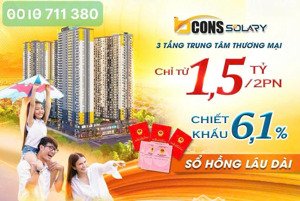 bcons solary - căn hộ cho người trẻ dễ dàng sở hữu, chỉ 1,7 tỷ 2 phòng ngủ 2 wc