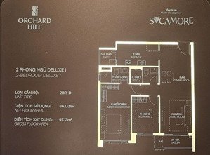 cần bán căn hộ orchard hill 2pn diện tích lớn, tầng 21 view công viên & hồ điều hòa