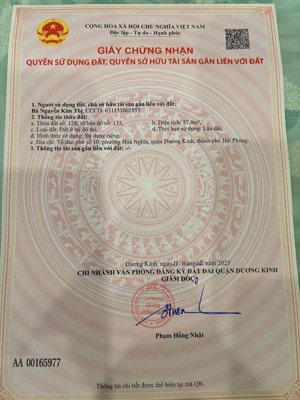 bán đất 87m2 tặng nhà mặt đường 402 tư thuỷ - hoà nghĩa - dương kinh - hải phòng