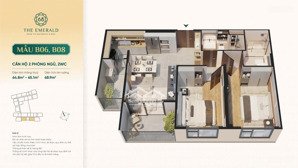 căn hộ 2pn view sông sài gòn & landmark 81 the emerald 68, pháp lý đầy đủ, tầng cao đẹp