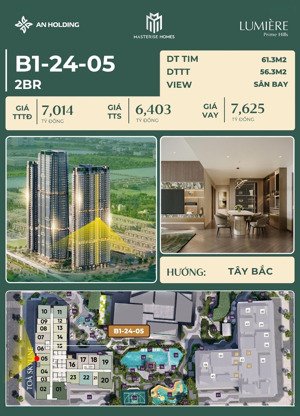 căn hộ đáng sống nhất tại lumière prime hills | căn 2pn-56m2 |- tại đông anh- 