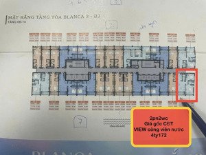 bán gấp giá 61,8tr/m2 (không ảo) căn 2pn2wc mua trực tiếp cđt, hướng sun world dự án blanca city