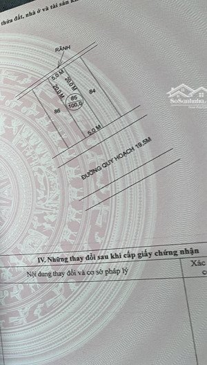 sổ hồng riêng, chính chủ mua là có lãi 100m2 mặt đường nguyễn lương bằng rộng 19.5m, đông nam mát