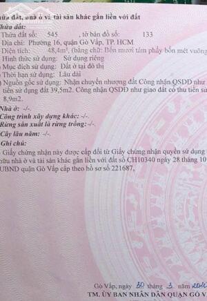 Bán nhà góc 2MT Đường số 30, P.6, Gò Vấp: 8 x 10, giá: 9,1 tỷ.