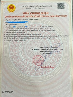 sẵn 10 lô đất có sổ sẵn, sát bên thành phố mới bình dương, 96m2, 278m2