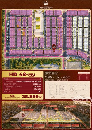 vinhomes wonder city (đan phượng): xẻ khe - gần công viên - đường lớn - cạnh trường học