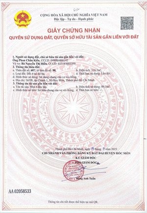 bán nhà : 56/9r, ấp chánh 1, xã hóc môn, tphcm