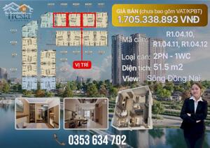 Giỏ Hàng Độc Quyền Fresia Riverside Căn 2pn Chỉ 1tỷ7
