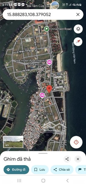 hội an, lô đất 501m2 mặt tiền biển, vị trí xây khách sạn. lh 