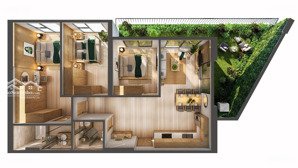 thay đổi nhu cầu bán căn 3pn, sân vườn 23m2 view trực diện biệt thự đảo, sky forest - ecopark