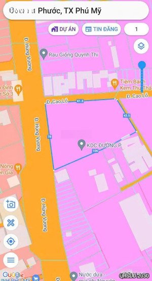 mặt tiền đẹp! đường hùng vương, 5653m2/có 3000m2 tc tại hùng vương, tân phước, phú mỹ, brvt