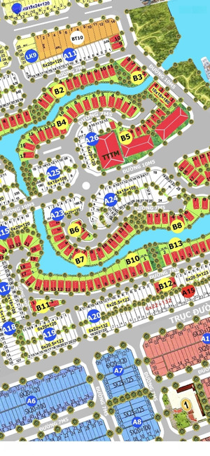 giá thấp nhất kđt sentosa giá 2 tỷ. dt 108m2. hướng đông nhìn đối diện sông đường 11.5m