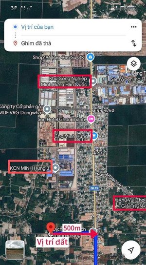 chính chủ cần bán gấp lô đất ngay khu công nghiệp minh hưng 260tr bao sổ