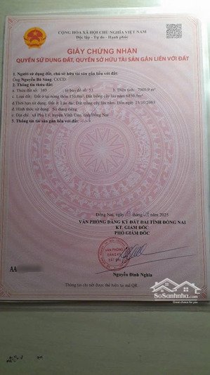 cần bán 8950m đã có 150m thổ cư