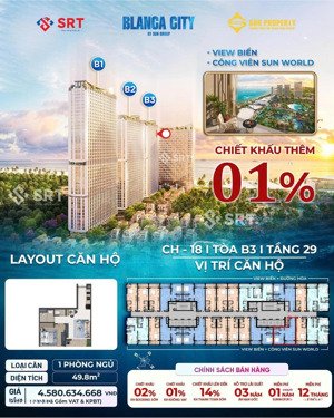 căn hộ nghỉ dưỡng sun blanca city vũng tàu view biển, view công viên sunworld