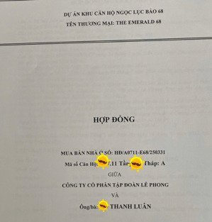 chính chủ căn hộ the emerald 68 cần bán gấp căn 2pn1wc toà elite