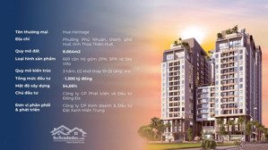 căn hộ huế heritage trung tâm tp huế sở hữu lâu dài, hỗ trợ vay 70%, ưu đãi giai đoạn đầu tiên