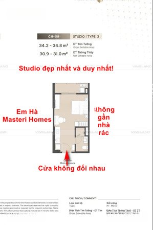 em thề em đảm bảo- không có căn studio nào đẹp hơn căn này-cả dự án 1 căn duy nhất-masteri lakeside