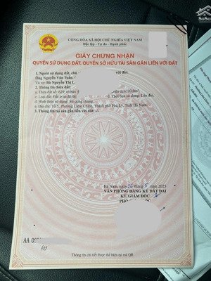 cần bán gấp đất lô đất tiềm năng tổ 5, phường liêm chính
