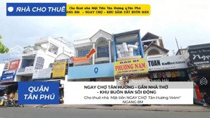 cho thuê nhà mặt tiền ngay chợ tân hương 144m², 2 lầu- ngang 8m