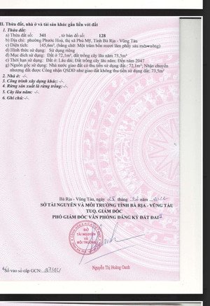 đất full thổ cư mặt tiền dương quảng hàm, ql 51, tp phú mỹ, br vt