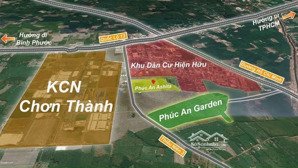 bán gấp đất nền phúc an garden, 590 triệu, 75m2, ở trừ văn thố, bàu bàng, bình dương