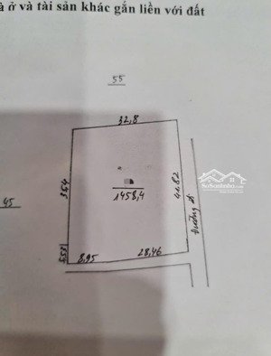 hàng hiếm tại kim sơn, sơn tây, hà nội, dt: 1458.4m2. thổ cư 150m2. giá 7,5 triệu/m2