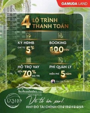 block mới elysian ra hàng chỉ cần 5% ký hđ, nhận nhà sau 30%