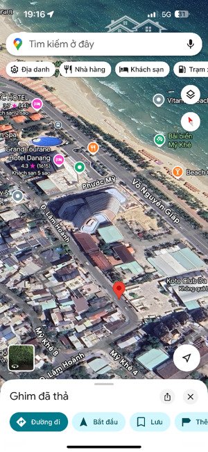 mặt tiền đường lâm hoành, song song võ nguyên giáp. ngay biển mỹ khê