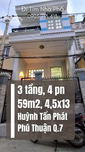bán nr 4pn, 3wc, 59m2, 5,5 tỷ tại huỳnh tấn phát, p phú thuận, q7, hcm