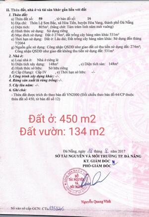 Chính chủ bán lô đất 584m2 Hoà Tiến, Đà Nẵng