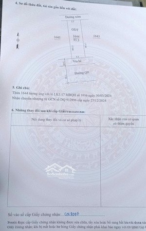 chính chủ bán lô đất diện tích 5,5mx17m = 93,5m2. 2 mặt tiền ngay trung tâm phường đông thịnh