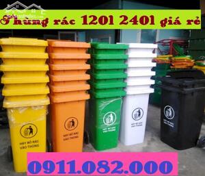 Chuyên sỉ lẻ thùng rác giá rẻ- thùng rác 120l 240l 660l màu xanh giá sỉ tại miền tây- lh 0911082000