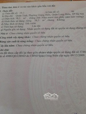 chính chủ cần tiền, bán gấp đất tại phường việt hưng (khu vực giang biên cũ)