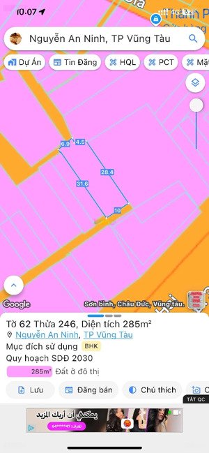 bán nhà riêng và đất sân vườn tại đường 3/2, nguyễn an ninh, vũng tàu, 285m2 chỉ với 8,2 tỷ
