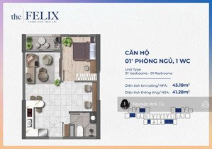 bán căn hộ the felix liền kề aeon mall thuận an, dt 45m2 thanh toán 400 triệu(20%) nhận nhà full nt