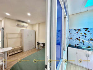 cho thuê 1pn bancony ngay cv lê văn tám, trường đh kinh tế isb q1
