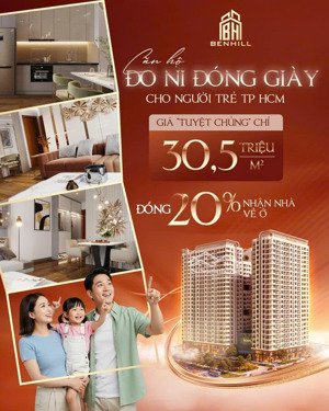 duy nhất 1 tầng 1 căn hộ 3pn 2wc hàng hiếm tại ben hill, từ 3,5 tỷ, 87,5m2, cơ hội trúng xe vf3