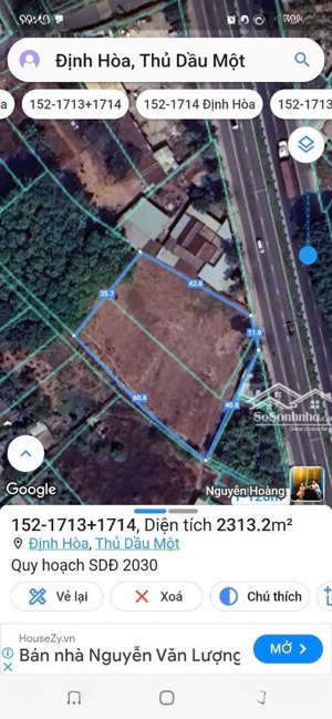 đất mặt tiền kinh doanh đường mỹ phước - tân vạn, định hòa 2400m2 thổ cư 160m thích hợp làm kho bãi