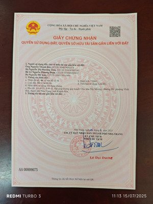 bán đất đường võ văn dũng, hòn sện, vĩnh hoà, nha trang. dt: 73,6m2. hướng đông. giá: 4,1 tỷ