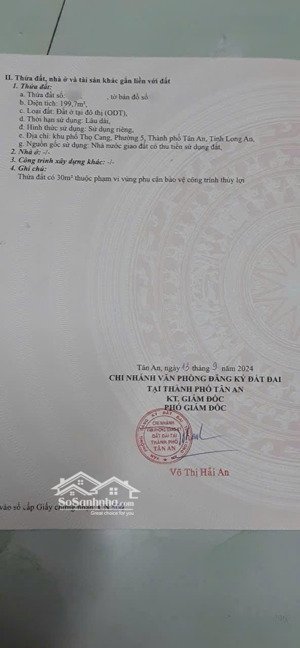 đất thổ giá rẻ vành đai, p5, tp tân an, long an hướng tây nam giá 1,550ty