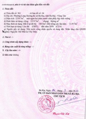 bán đất 2 mặt tiền đường tuyến tránh ql 56 phường long hương tp bà rịa vũng tàu