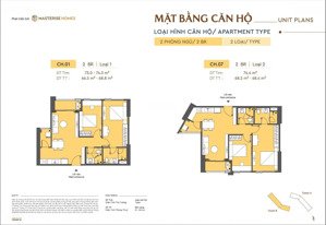 căn rẻ nhất dự án masterise đà nẵng, 2pn - dt: 66.7m2 giá chỉ 4.5 tỷ. pháp lý: sổ hồng lâu dài