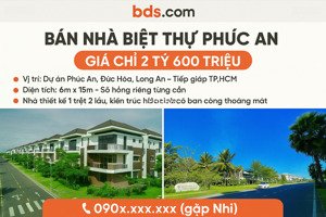bán gấp biệt thự phúc an vilass, 2,6 tỷ, 90m2,đức hòa, long an