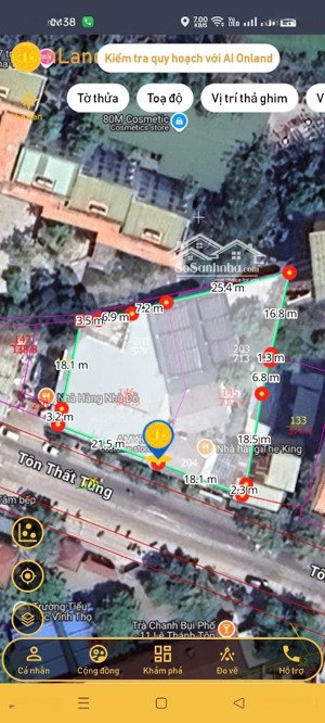 mặt tiền đường tôn thất tùng. ngang 40m (cực đẹp). dt hơn 1300m2. giá chỉ hơn 120tr/m2 xíu thôi ạ.