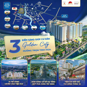 bán căn hộ thông minh 2pn golden city tây ninh, gần chợ, trường, pháp lý rõ ràng, trả góp như thuê