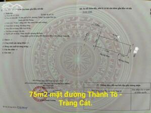  Cần bán lô đất mặt đường Thành Tô, Tràng Cát 75m2 giá chỉ 39,5tr/m2