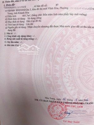 lô biệt thự cực đẹp đường nguyễn cơ thạch, p. bắc nha trang - 405,7m2 ngang 15m - giá 110 triệu/m2